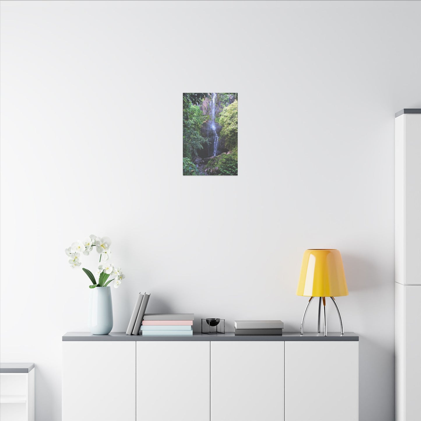 Hidden Waterfall - Stretched Matte Canvas Art Print for Nature Lovers