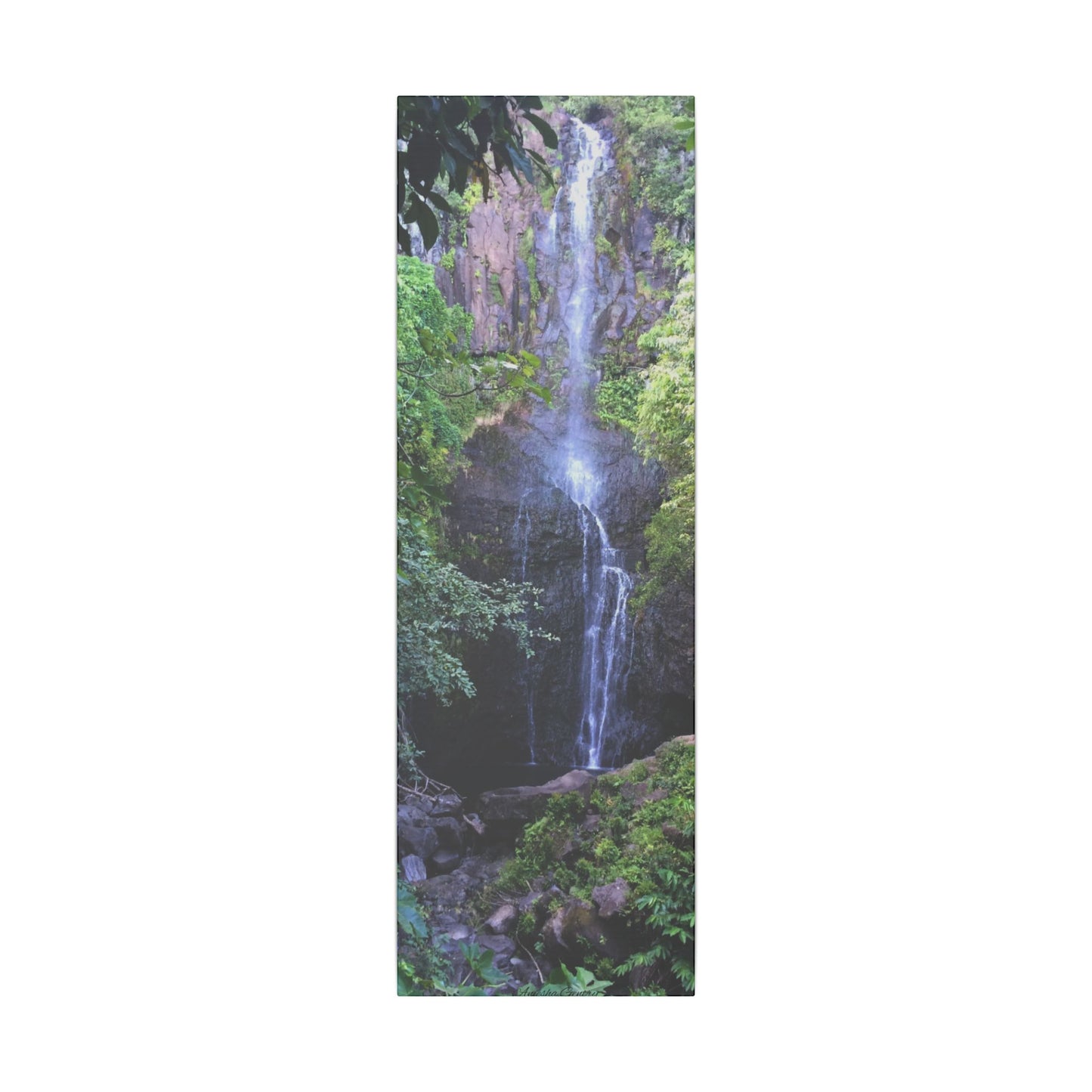 Hidden Waterfall - Stretched Matte Canvas Art Print for Nature Lovers