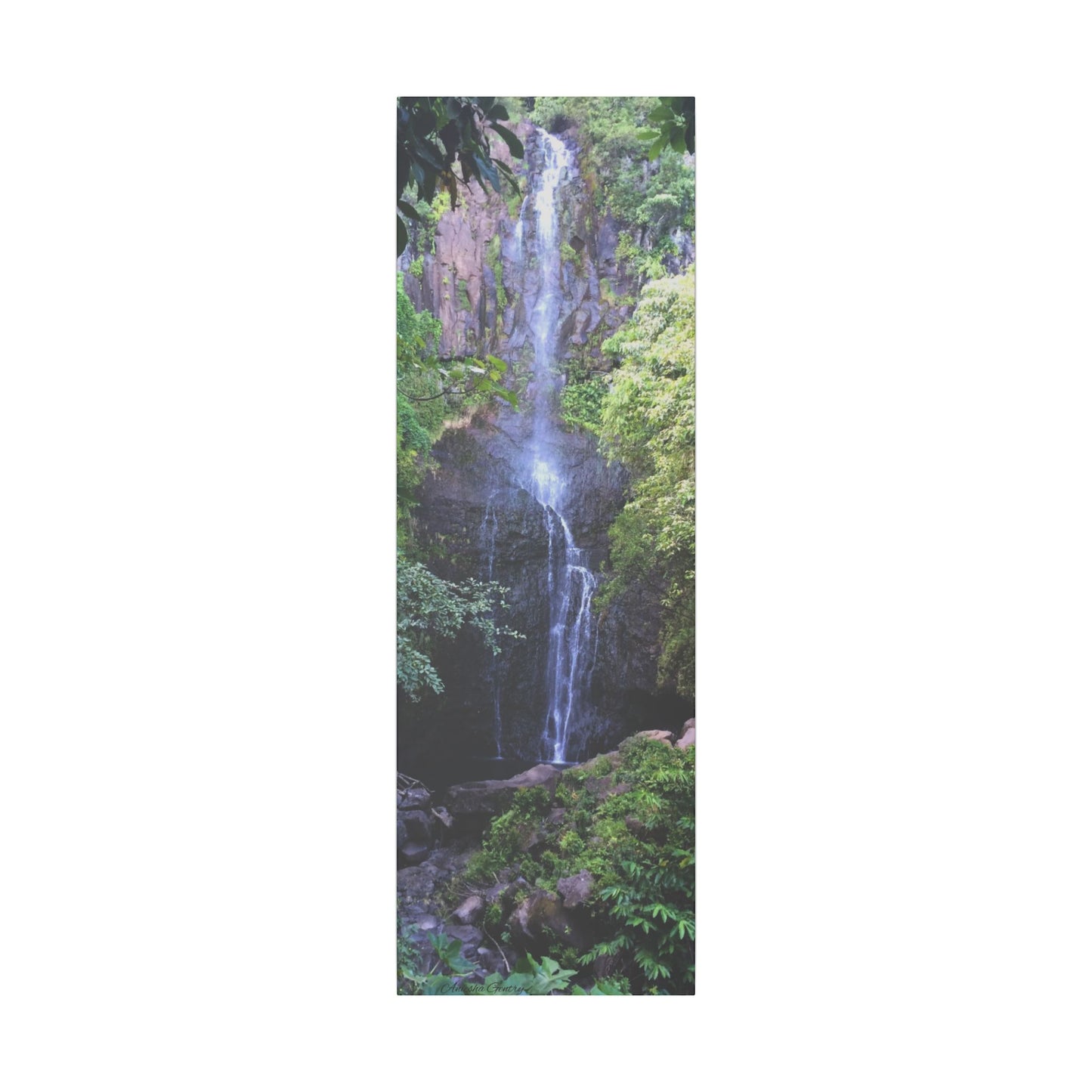 Hidden Waterfall - Stretched Matte Canvas Art Print for Nature Lovers