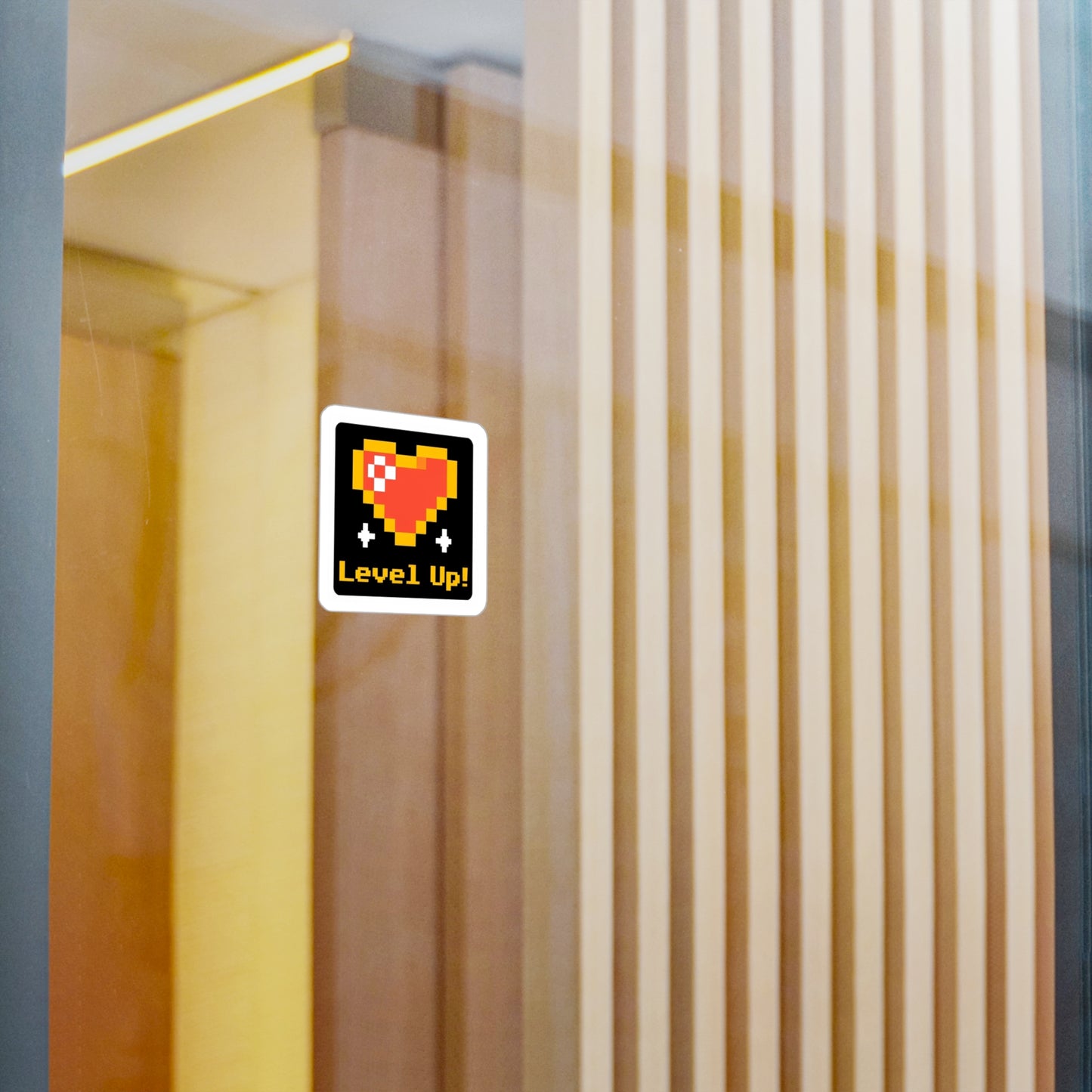 Pixel Heart Level Up Vinyl Decal - Gaming & Motivation Sticker
