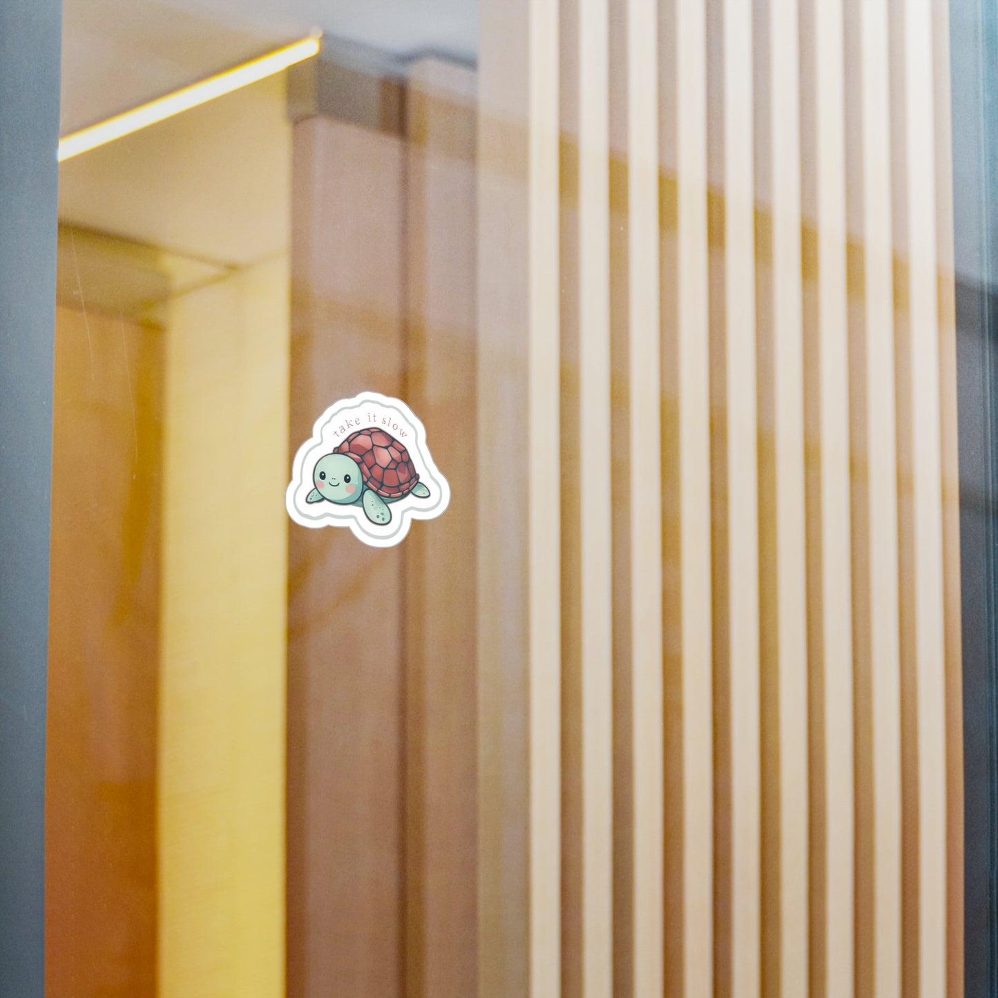 Take it Slow Turtle Kiss-Cut Vinyl Decal - Cute Turtle Sticker