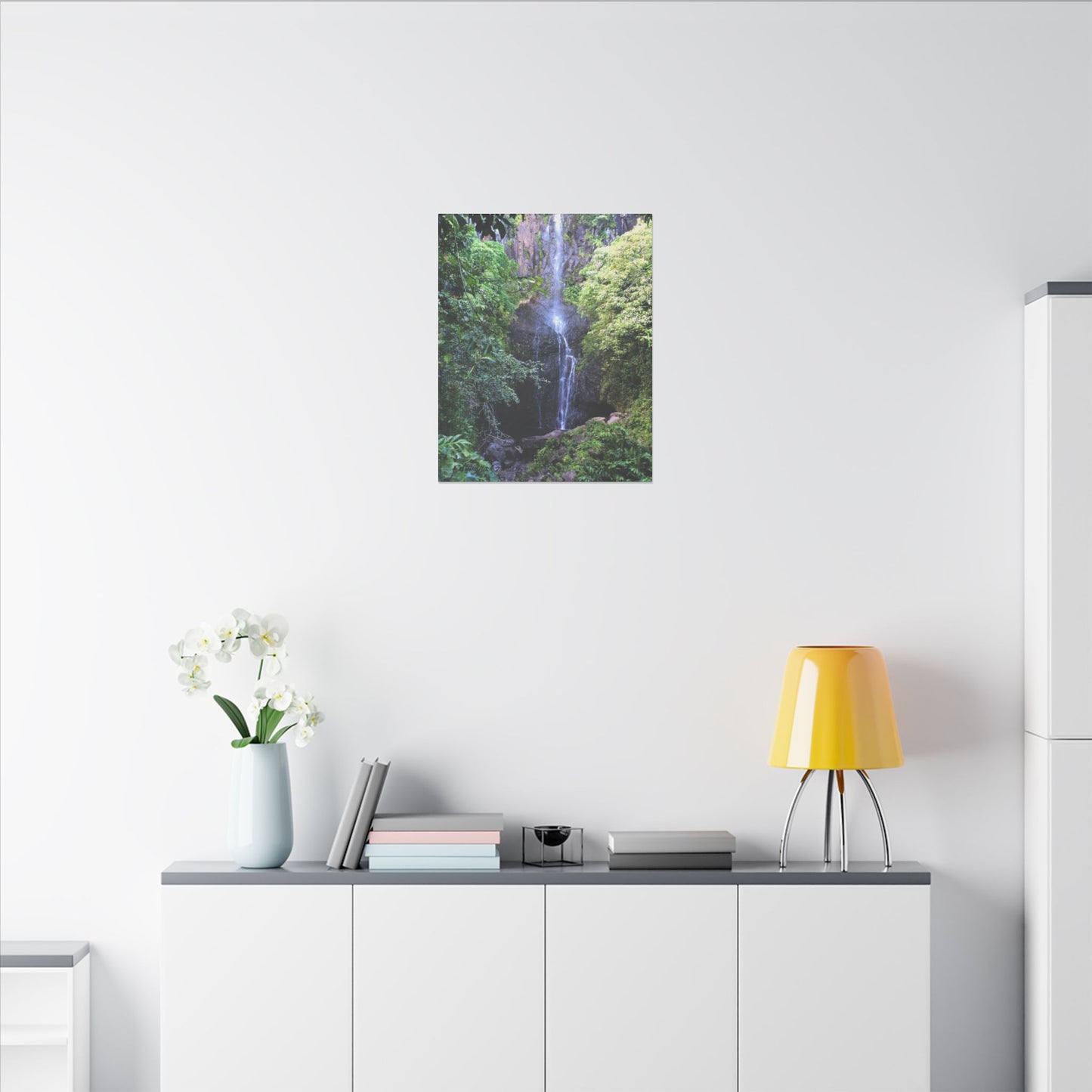 Hidden Waterfall - Stretched Matte Canvas Art Print for Nature Lovers