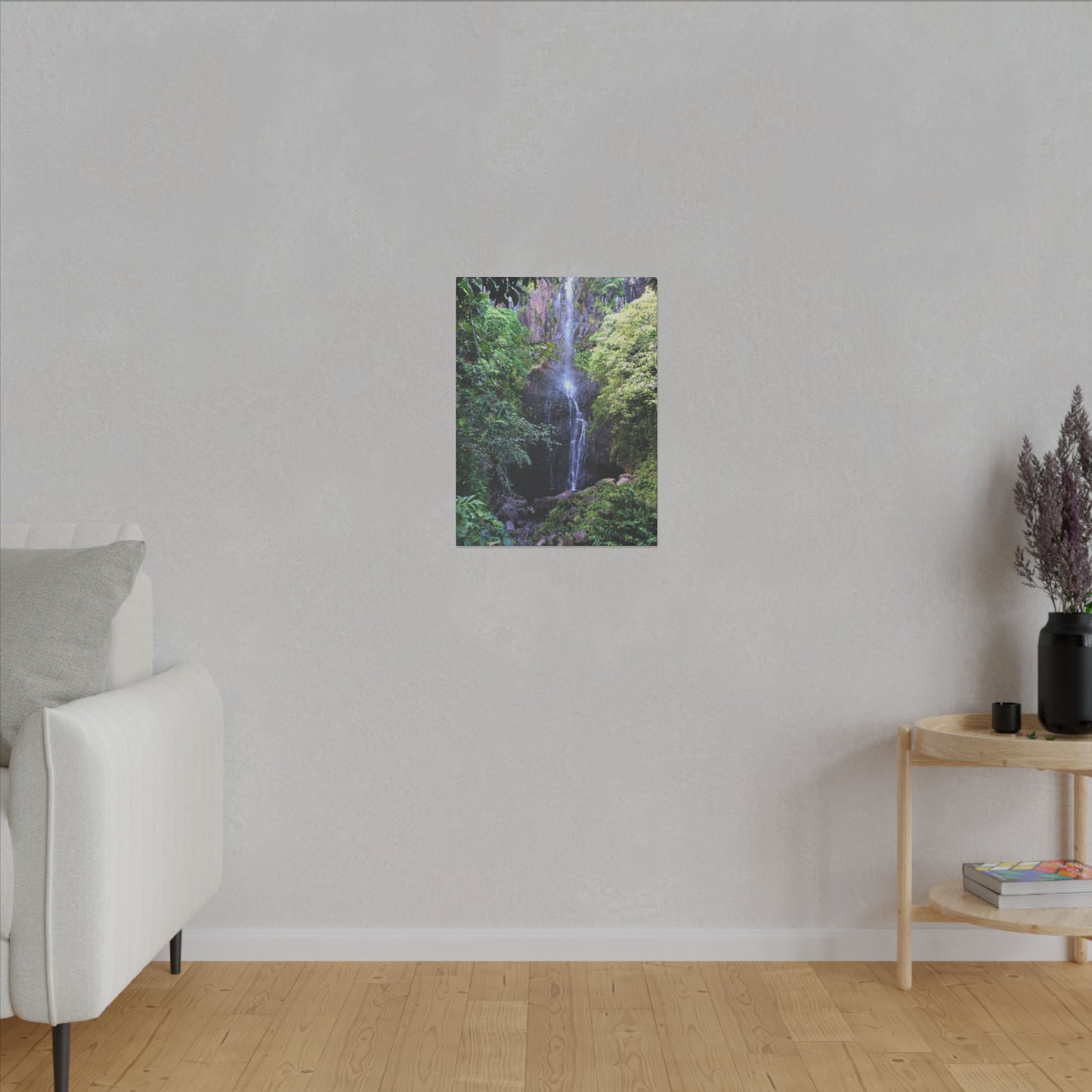 Hidden Waterfall - Stretched Matte Canvas Art Print for Nature Lovers