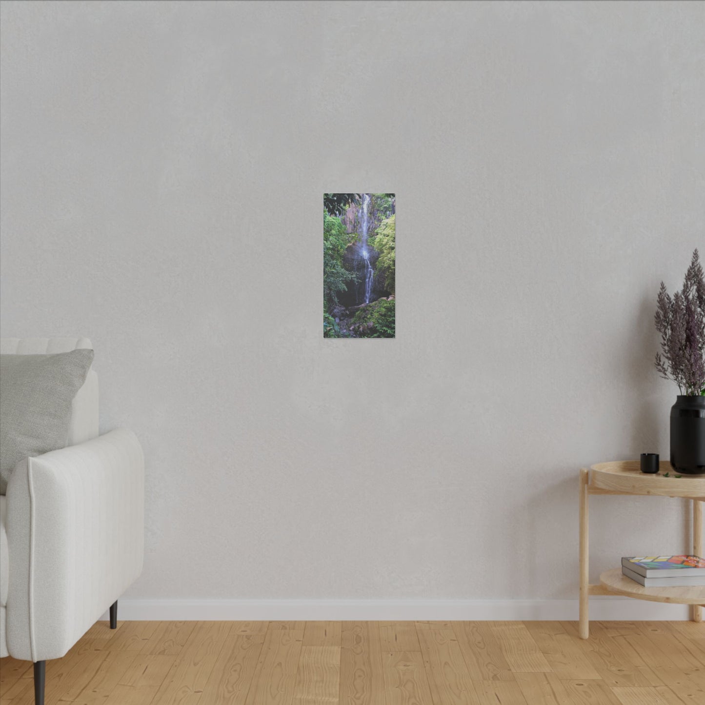 Hidden Waterfall - Stretched Matte Canvas Art Print for Nature Lovers