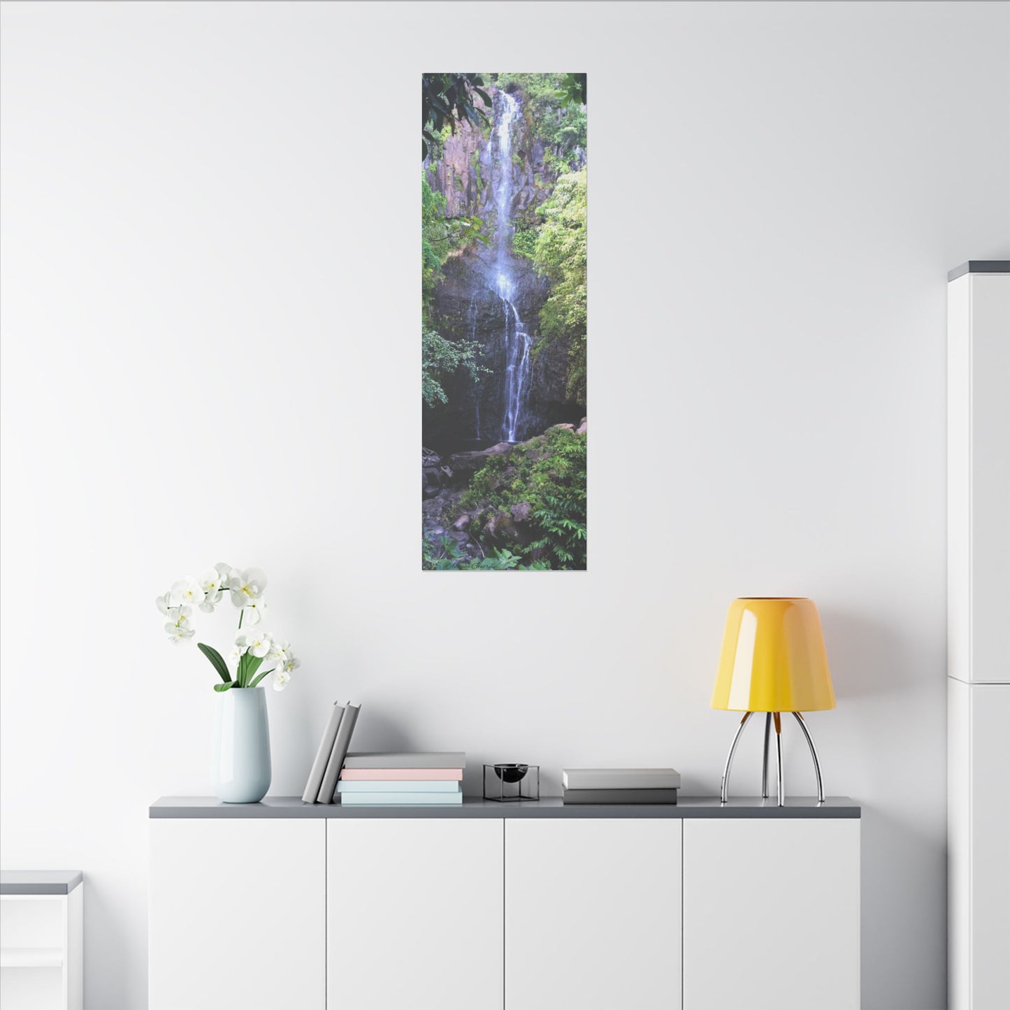 Hidden Waterfall - Stretched Matte Canvas Art Print for Nature Lovers