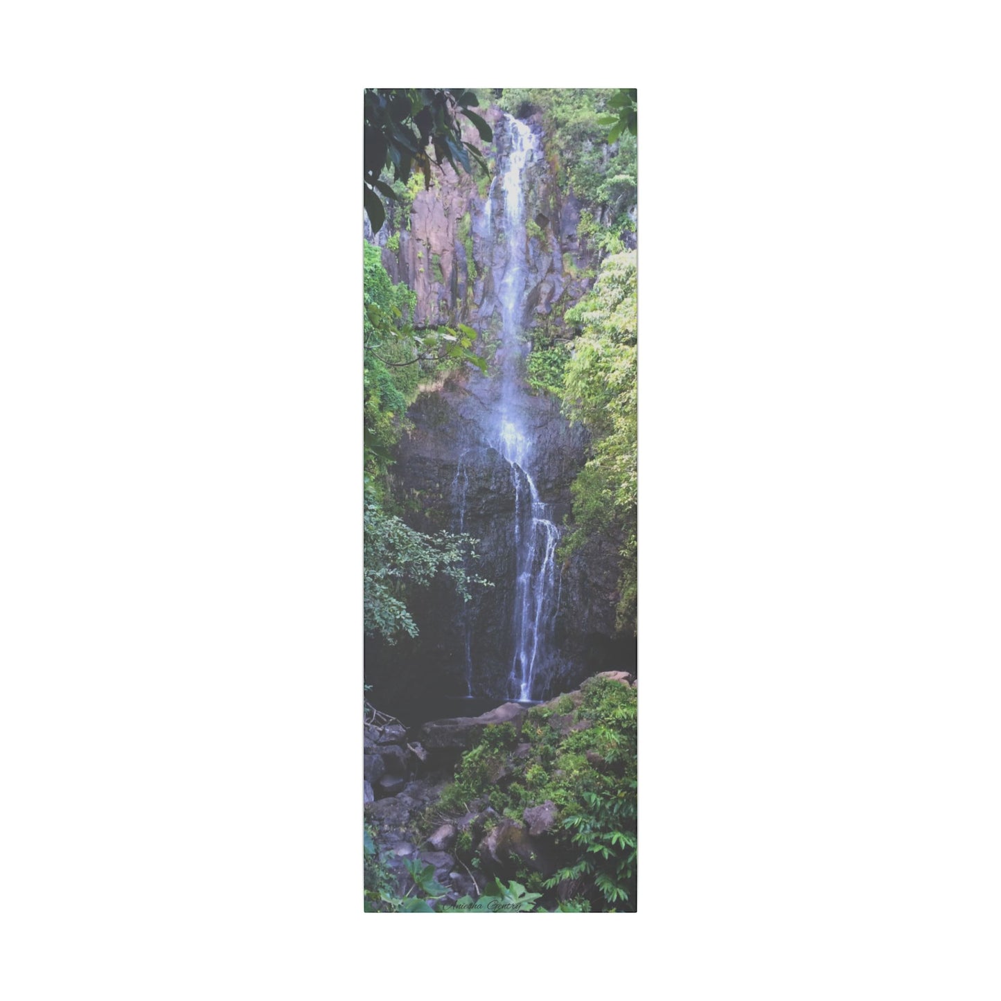 Hidden Waterfall - Stretched Matte Canvas Art Print for Nature Lovers