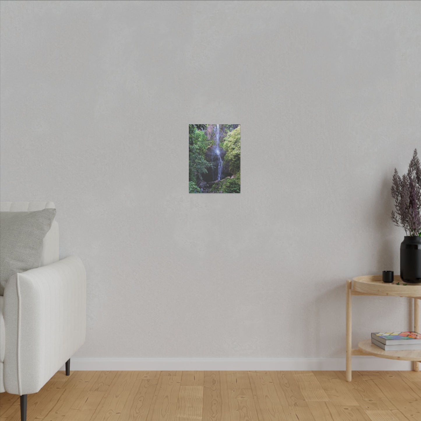 Hidden Waterfall - Stretched Matte Canvas Art Print for Nature Lovers