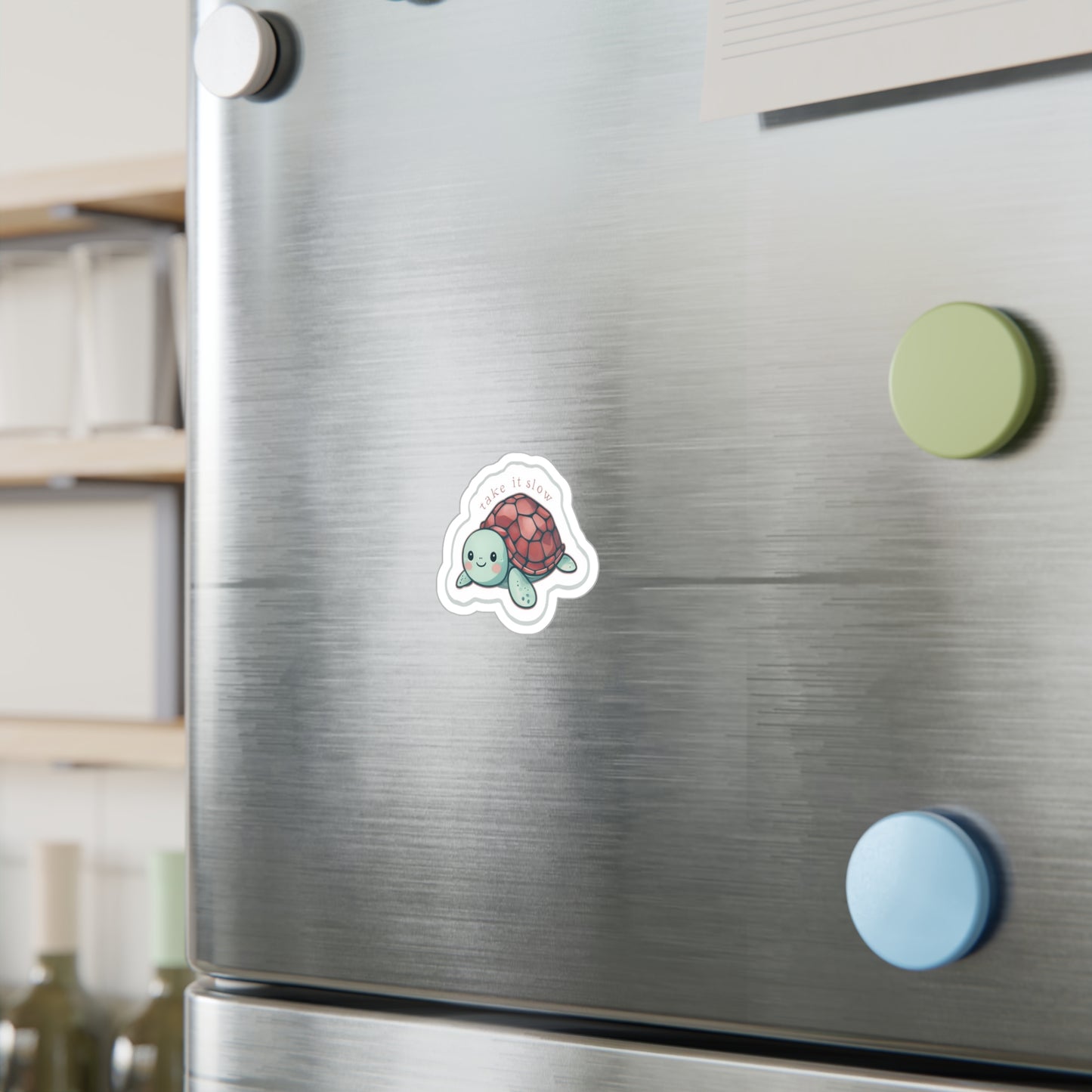 Take it Slow Turtle Kiss-Cut Vinyl Decal - Cute Turtle Sticker