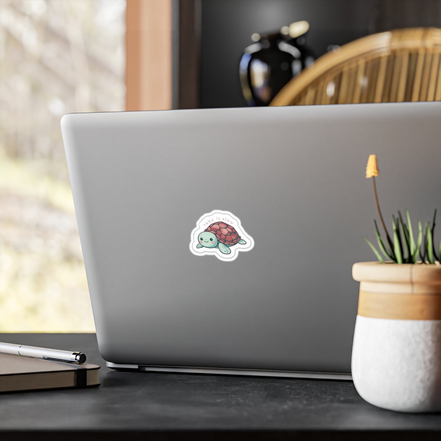 Take it Slow Turtle Kiss-Cut Vinyl Decal - Cute Turtle Sticker