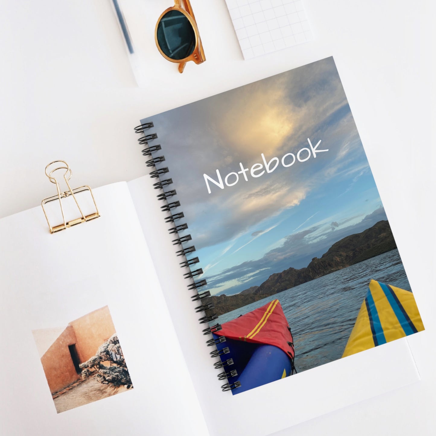 Scenic Kayak Lake At Sunset Spiral Journal - Ruled Personalized Notebook