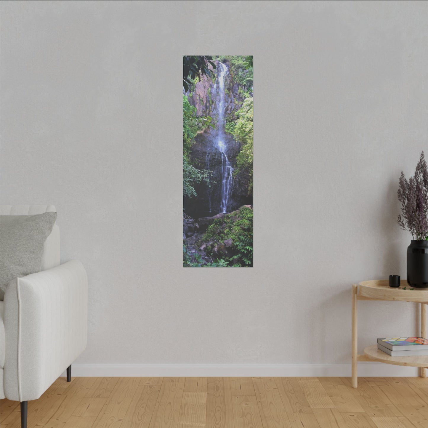 Hidden Waterfall - Stretched Matte Canvas Art Print for Nature Lovers