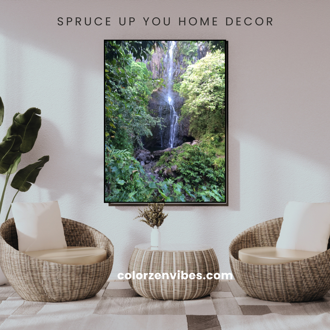 Hidden Waterfall  - Stretched Matte Canvas Art Print for Nature Lovers