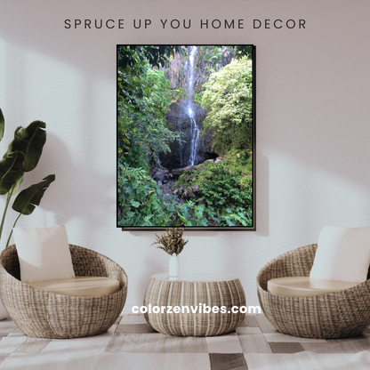 Hidden Waterfall  - Stretched Matte Canvas Art Print for Nature Lovers