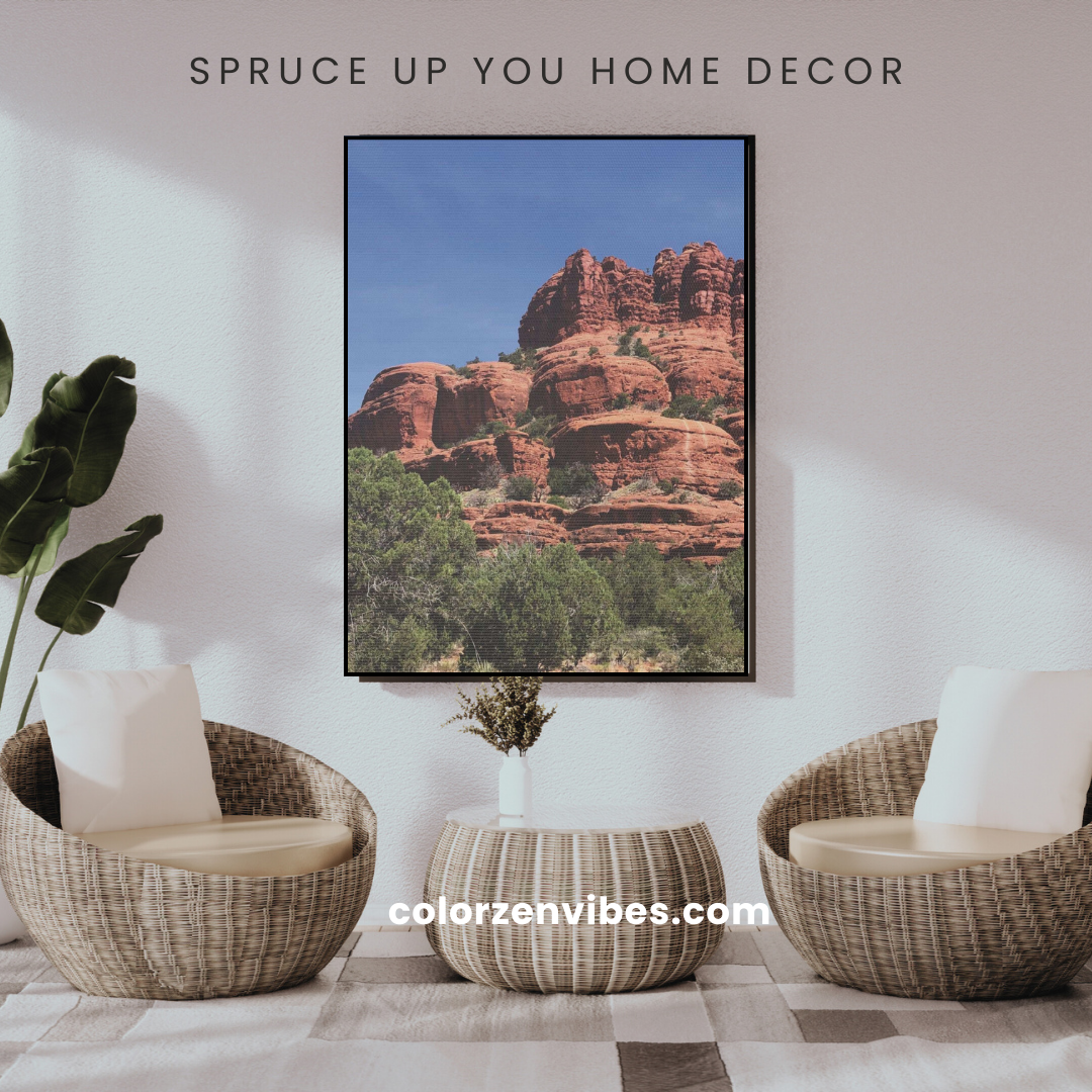 Majestic Red Rock Landscape -  Stretched Canvas Wall Art, Wall Decor