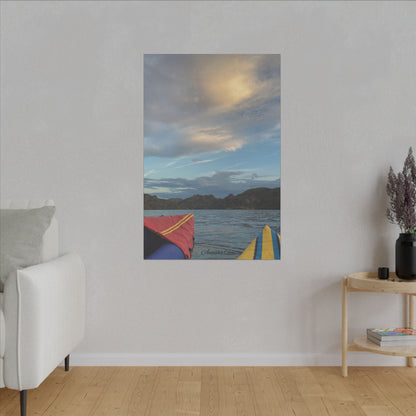 Kayaking on the Lake - Stretched Matte Canvas Wall Art, Wall Decor