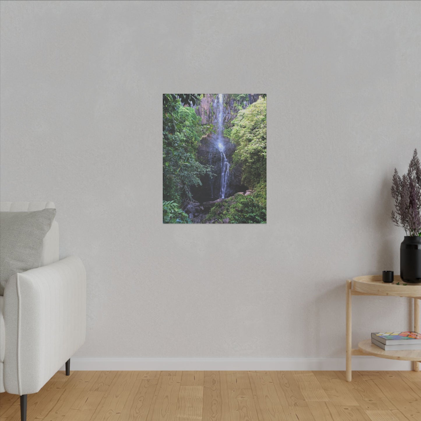 Hidden Waterfall  - Stretched Matte Canvas Art Print for Nature Lovers