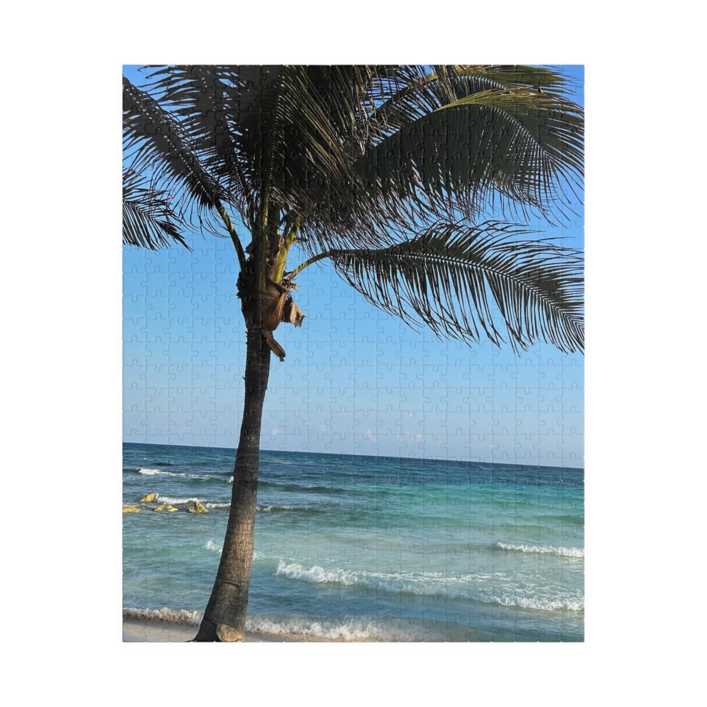Tropical Vacation Palm Tree Beach Puzzle — Ocean Shore Jigsaw (110–1014 Pieces)