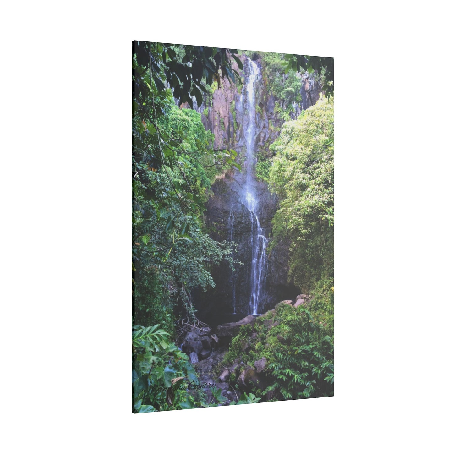 Hidden Waterfall  - Stretched Matte Canvas Art Print for Nature Lovers