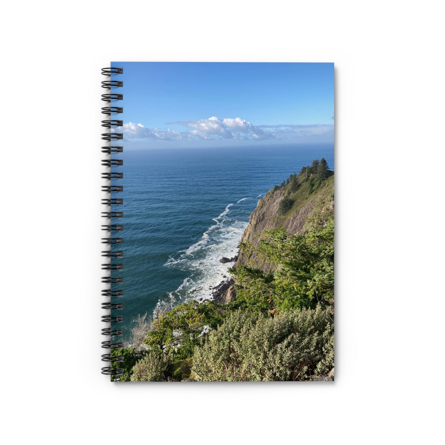 Coastal Cliff Spiral Notebook — Scenic Ocean Photo Ruled Journal