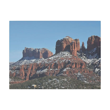 Winter Red Rock Landscape - Stretched Canvas Wall Art, Wall Decor