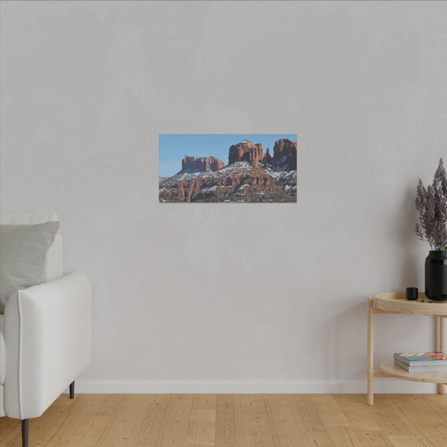 Winter Red Rock Landscape - Stretched Canvas Wall Art, Wall Decor