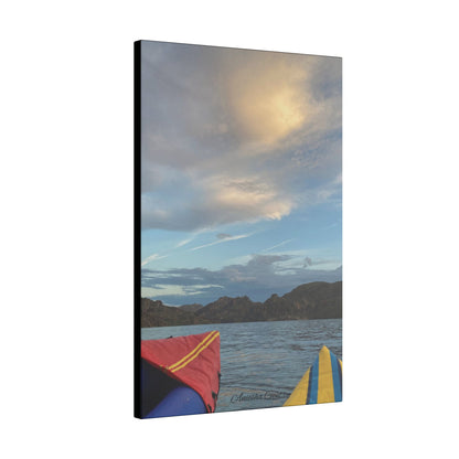 Kayaking on the Lake - Stretched Matte Canvas Wall Art, Wall Decor