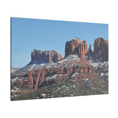 Winter Red Rock Landscape - Stretched Canvas Wall Art, Wall Decor