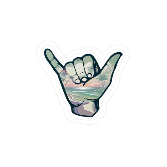 Surf Vibe Kiss-Cut Vinyl Decals/ Sticker - Shaka Hand Design