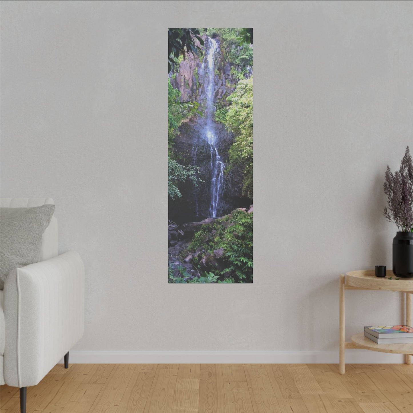 Hidden Waterfall  - Stretched Matte Canvas Art Print for Nature Lovers