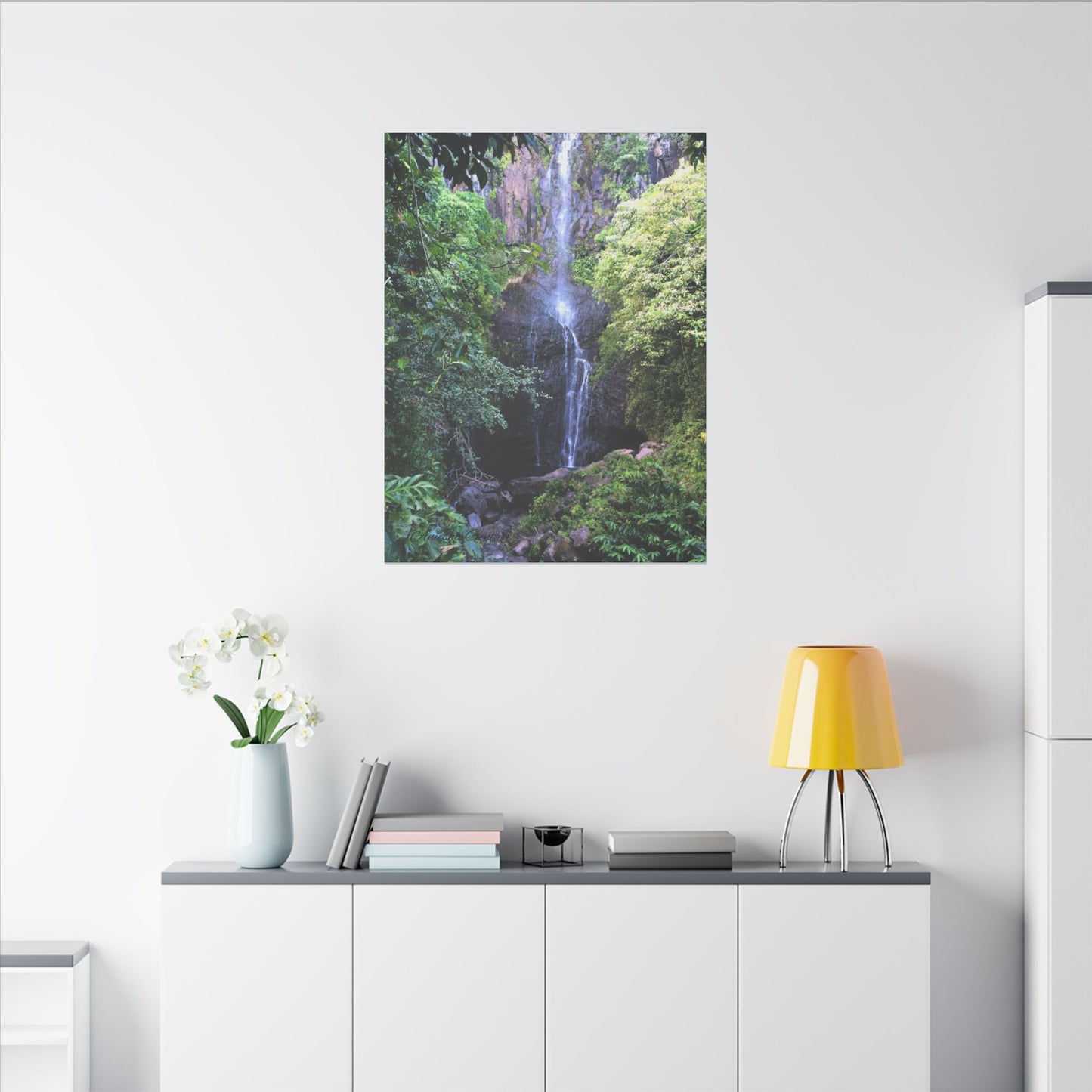 Hidden Waterfall  - Stretched Matte Canvas Art Print for Nature Lovers