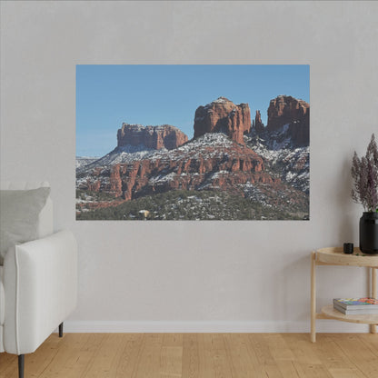 Winter Red Rock Landscape - Stretched Canvas Wall Art, Wall Decor