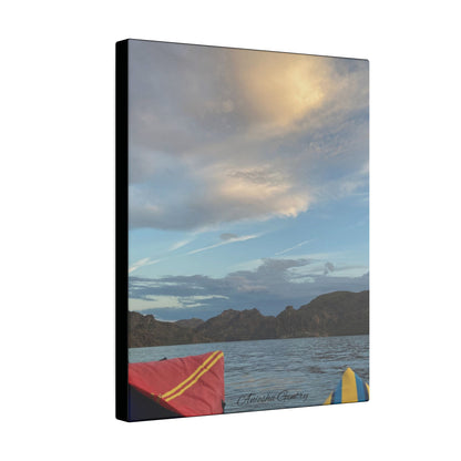 Kayaking on the Lake - Stretched Matte Canvas Wall Art, Wall Decor