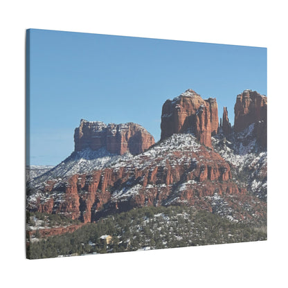 Winter Red Rock Landscape - Stretched Canvas Wall Art, Wall Decor