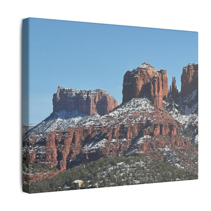 Winter Red Rock Landscape - Stretched Canvas Wall Art, Wall Decor