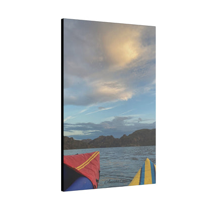 Kayaking on the Lake - Stretched Matte Canvas Wall Art, Wall Decor