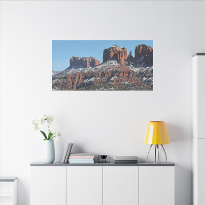 Winter Red Rock Landscape - Stretched Canvas Wall Art, Wall Decor