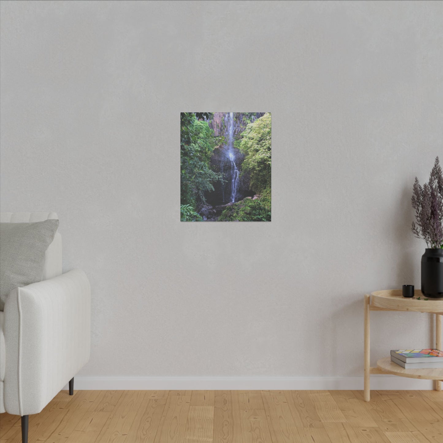 Hidden Waterfall  - Stretched Matte Canvas Art Print for Nature Lovers