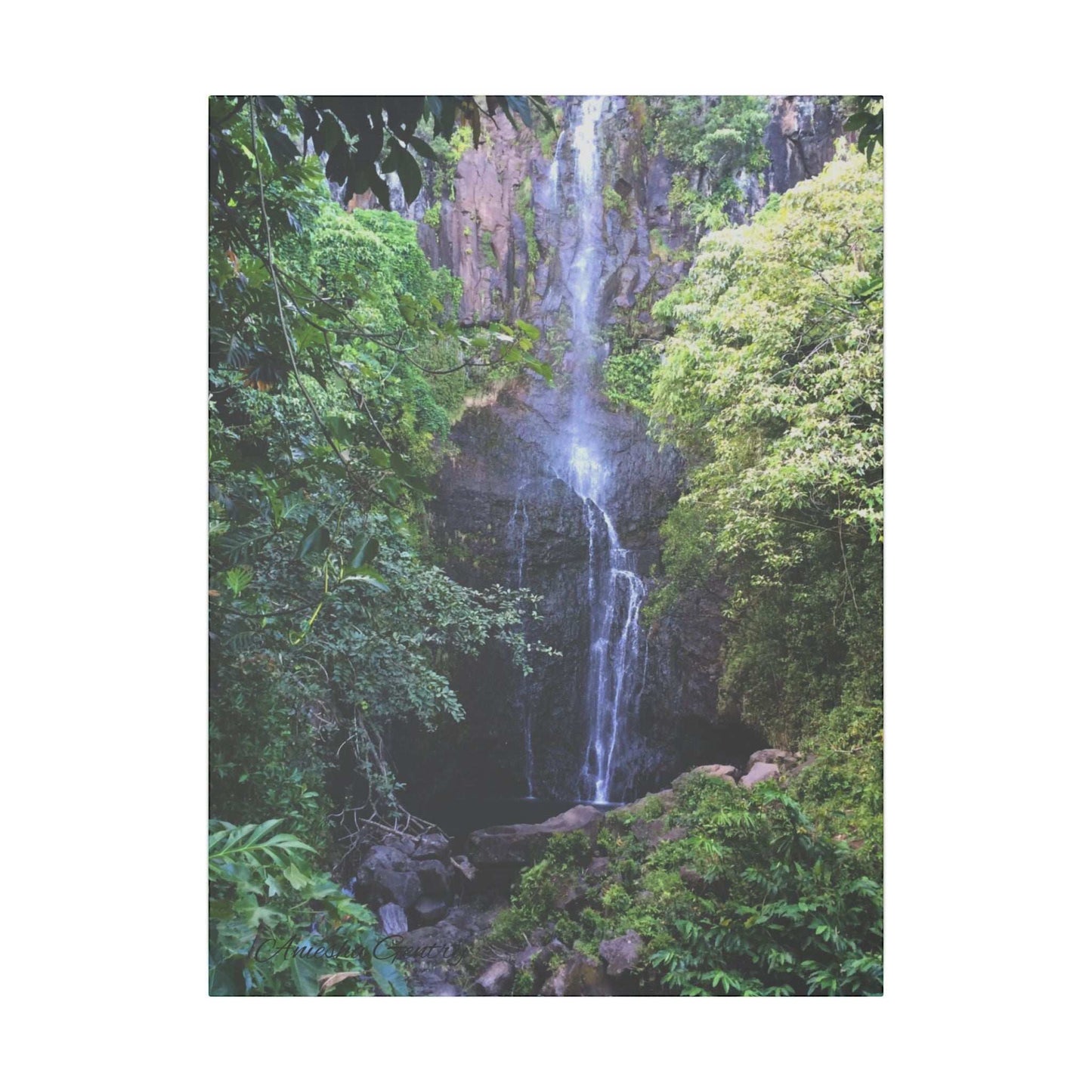 Hidden Waterfall  - Stretched Matte Canvas Art Print for Nature Lovers