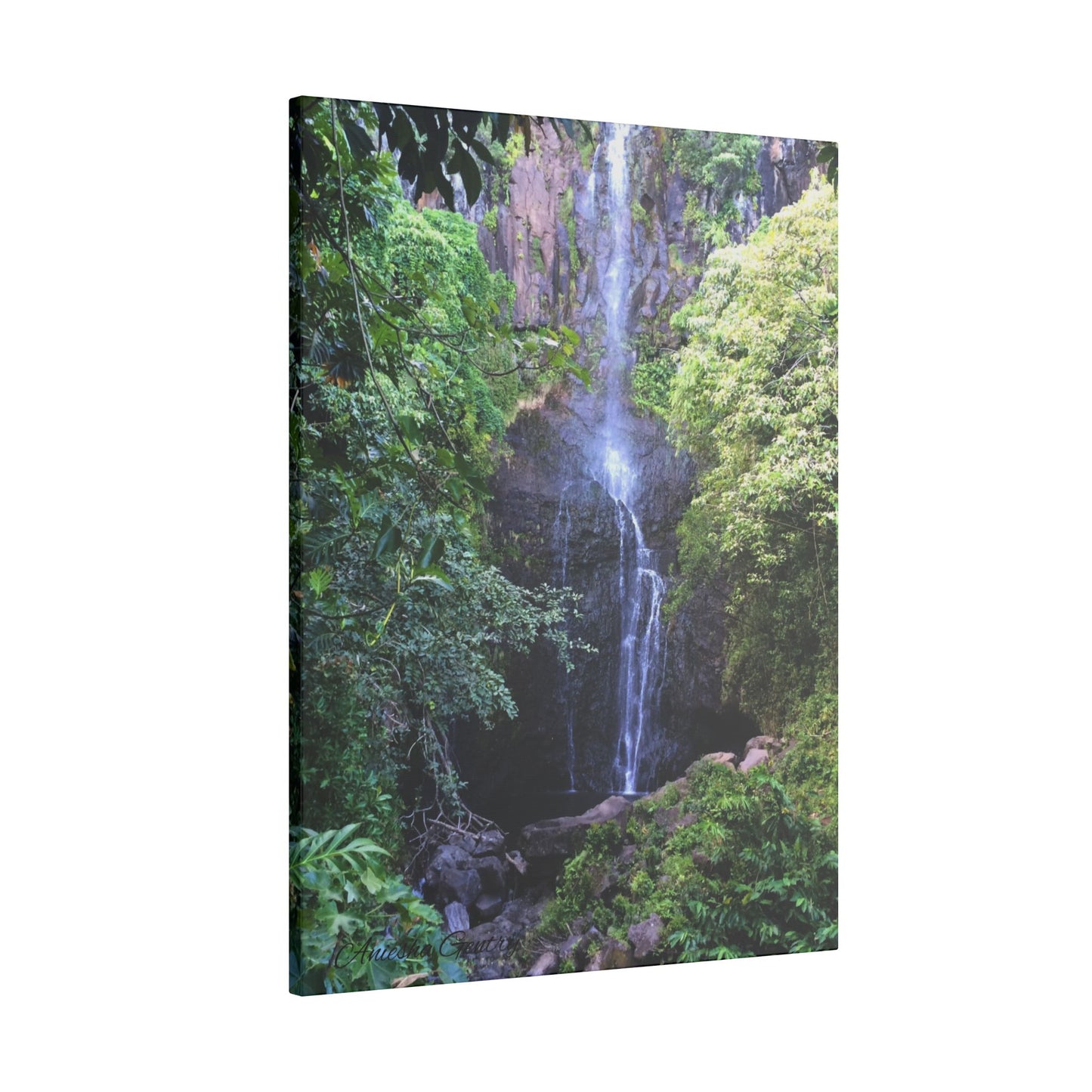 Hidden Waterfall  - Stretched Matte Canvas Art Print for Nature Lovers