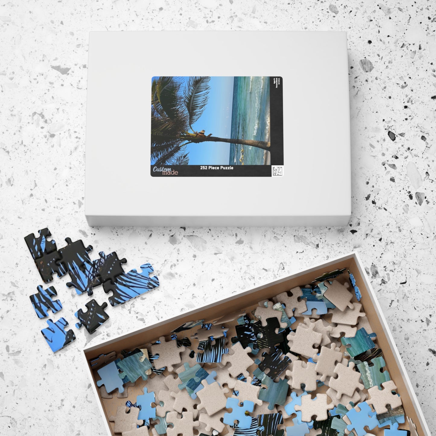 Tropical Vacation Palm Tree Beach Puzzle — Ocean Shore Jigsaw (110–1014 Pieces)