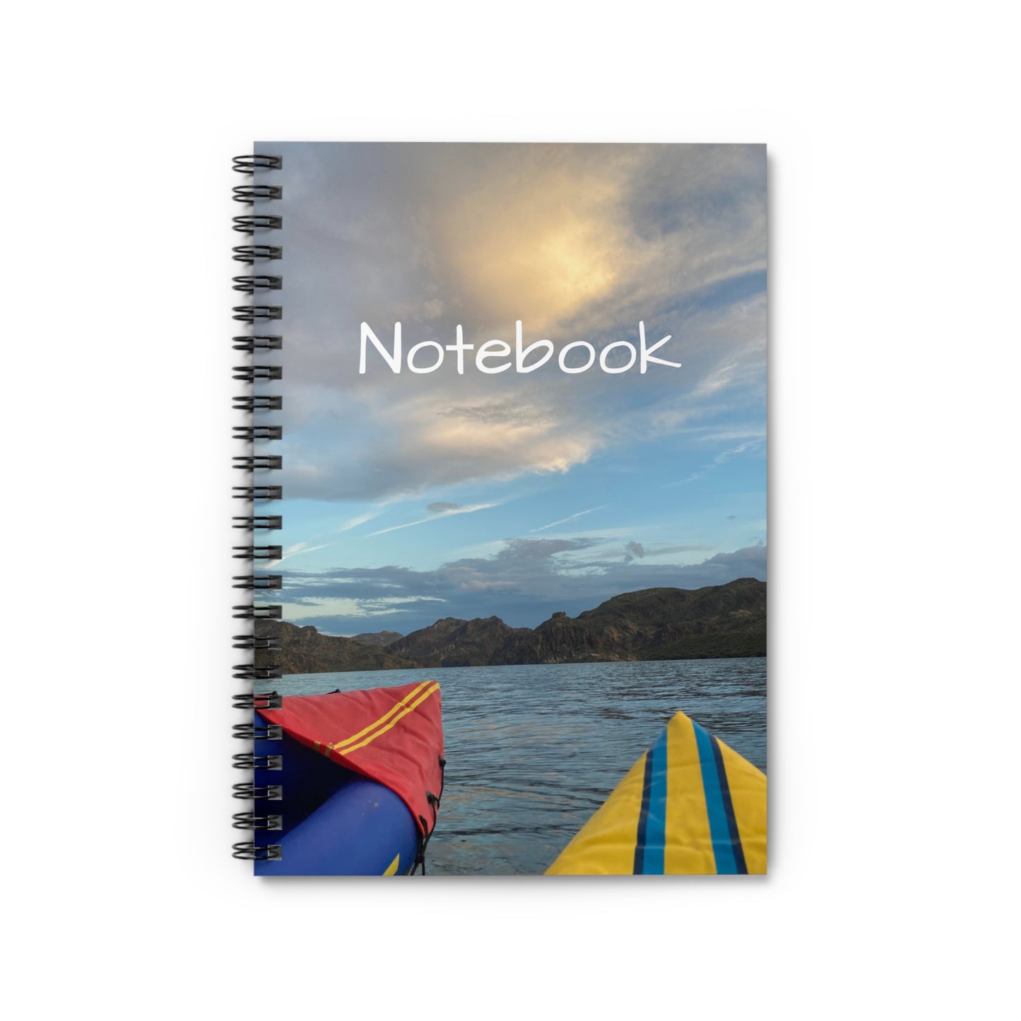 Scenic Kayak Lake At Sunset Spiral Journal - Ruled Personalized  Notebook