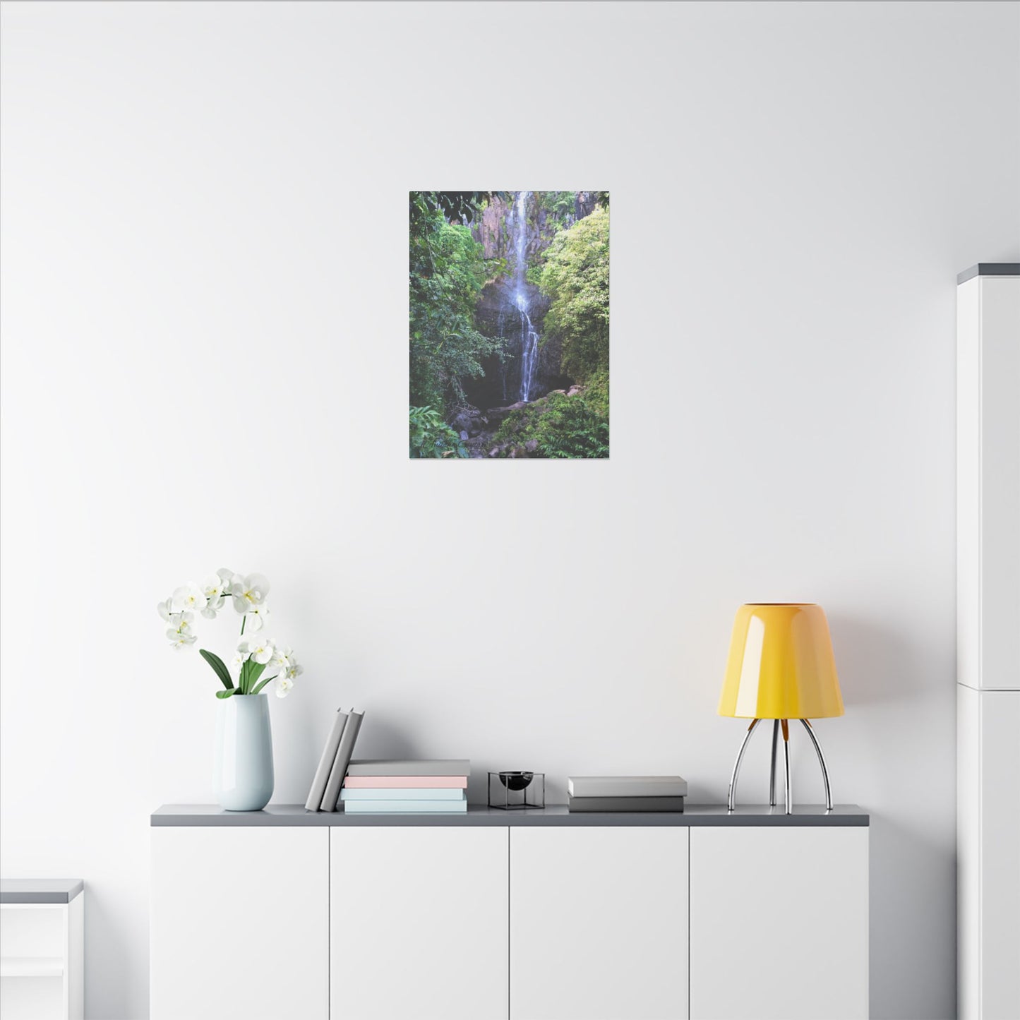 Hidden Waterfall  - Stretched Matte Canvas Art Print for Nature Lovers