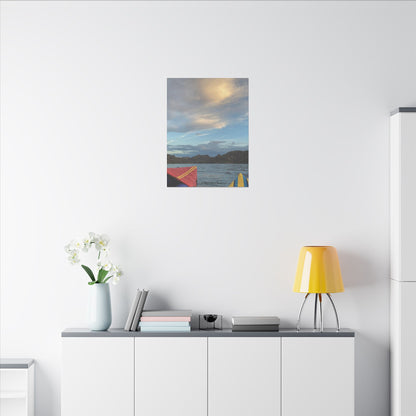 Kayaking on the Lake - Stretched Matte Canvas Wall Art, Wall Decor