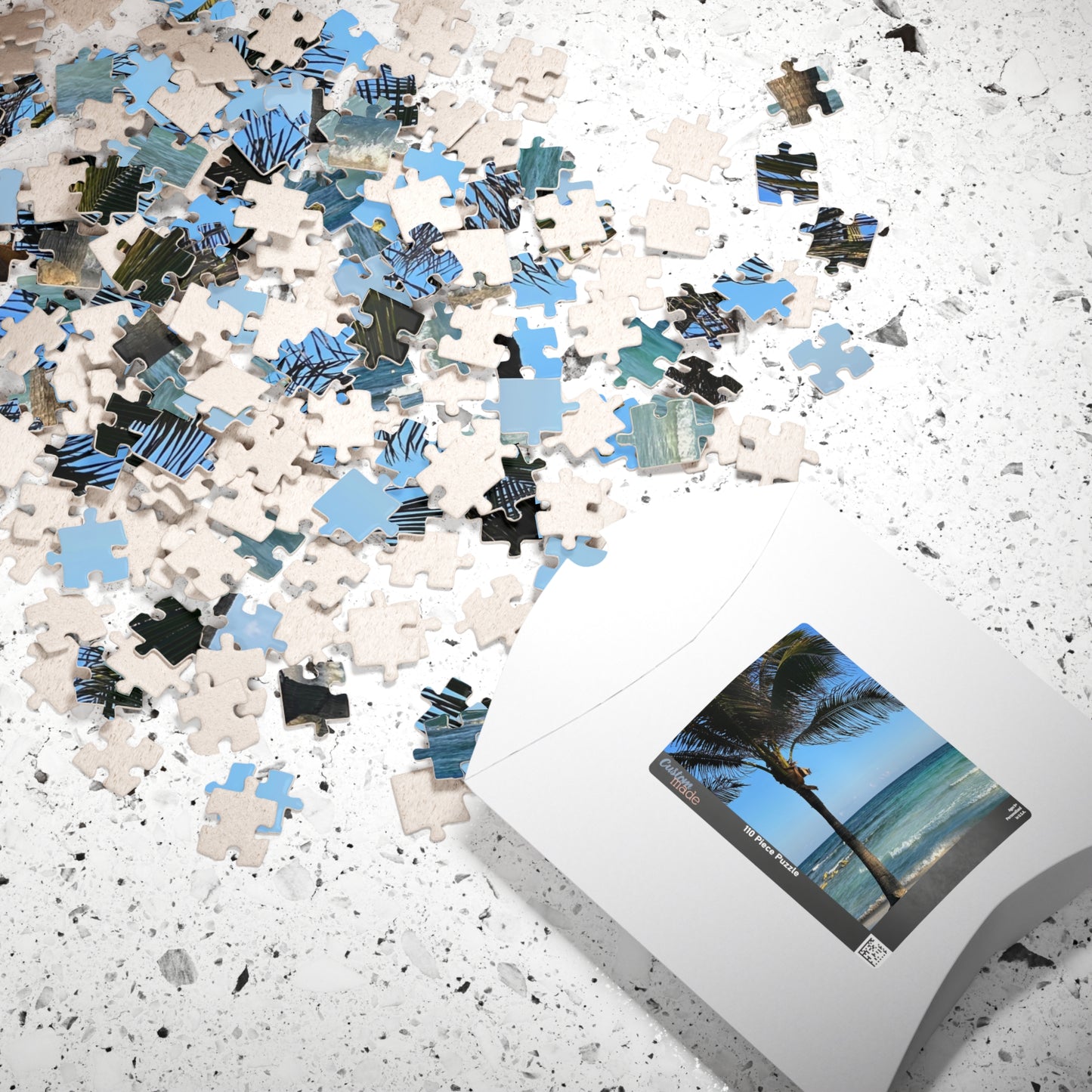 Tropical Vacation Palm Tree Beach Puzzle — Ocean Shore Jigsaw (110–1014 Pieces)