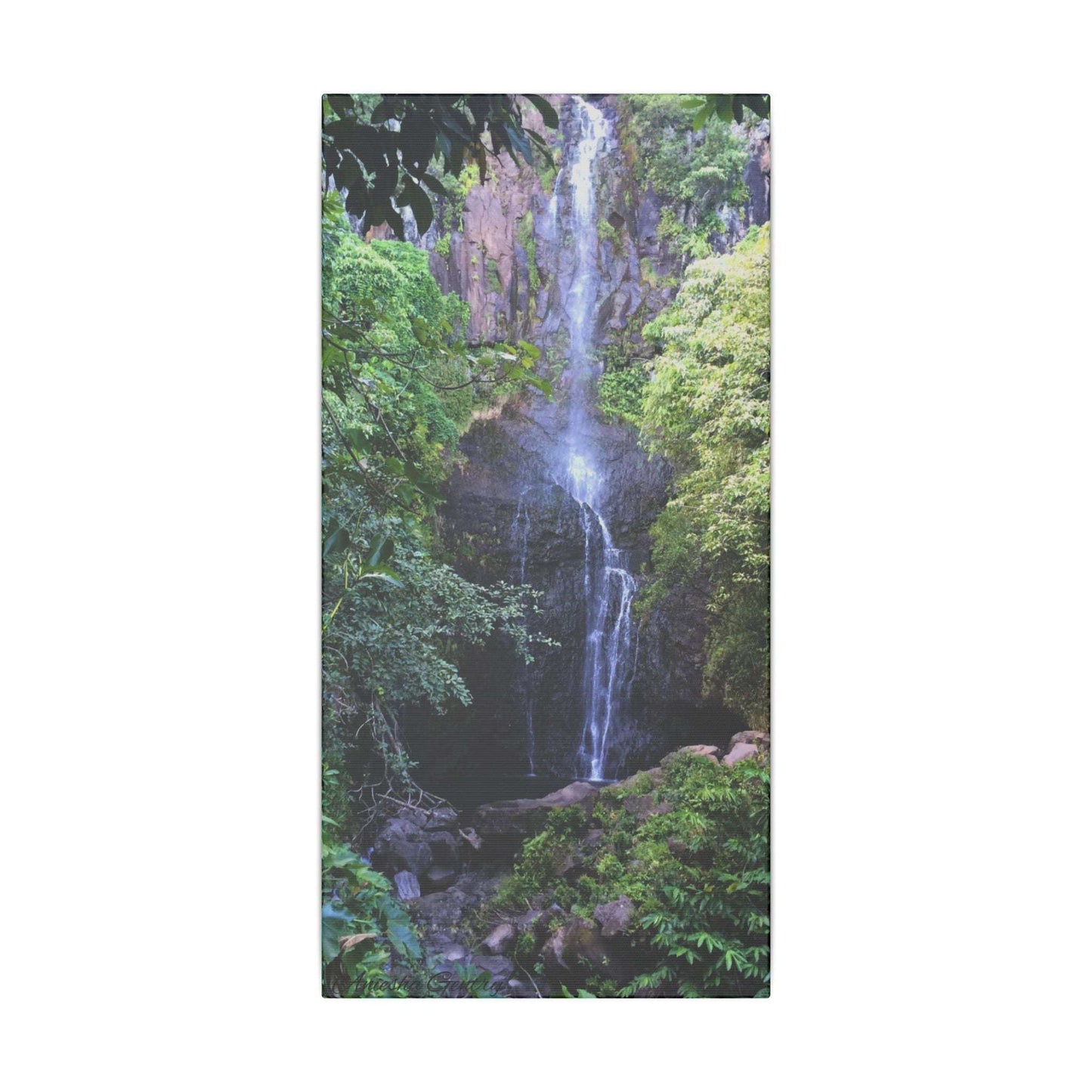 Hidden Waterfall  - Stretched Matte Canvas Art Print for Nature Lovers