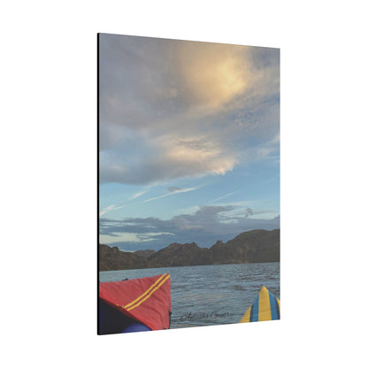 Kayaking on the Lake - Stretched Matte Canvas Wall Art, Wall Decor