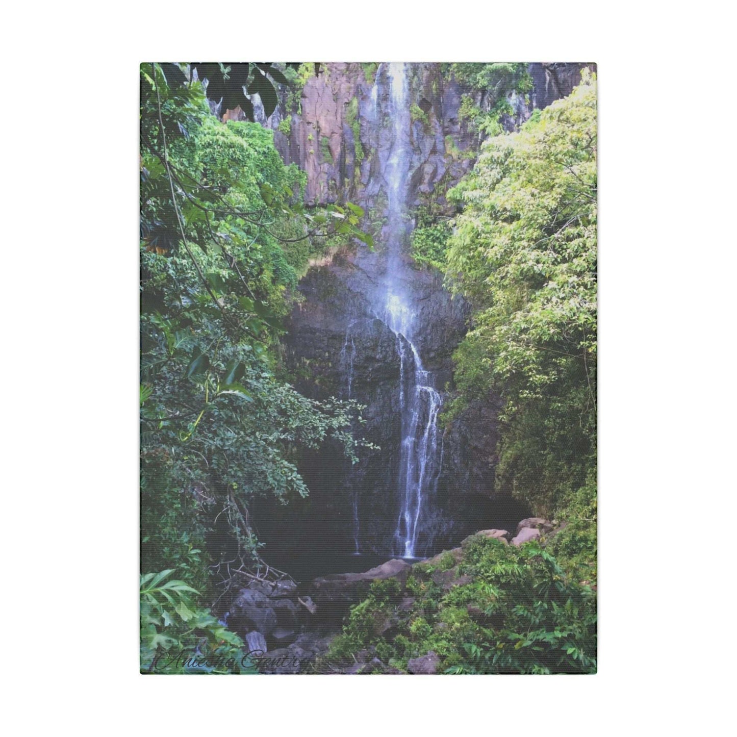 Hidden Waterfall  - Stretched Matte Canvas Art Print for Nature Lovers