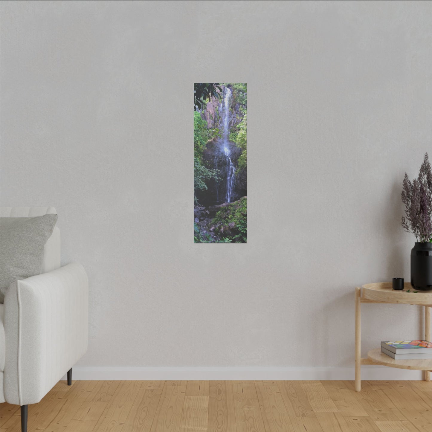 Hidden Waterfall  - Stretched Matte Canvas Art Print for Nature Lovers