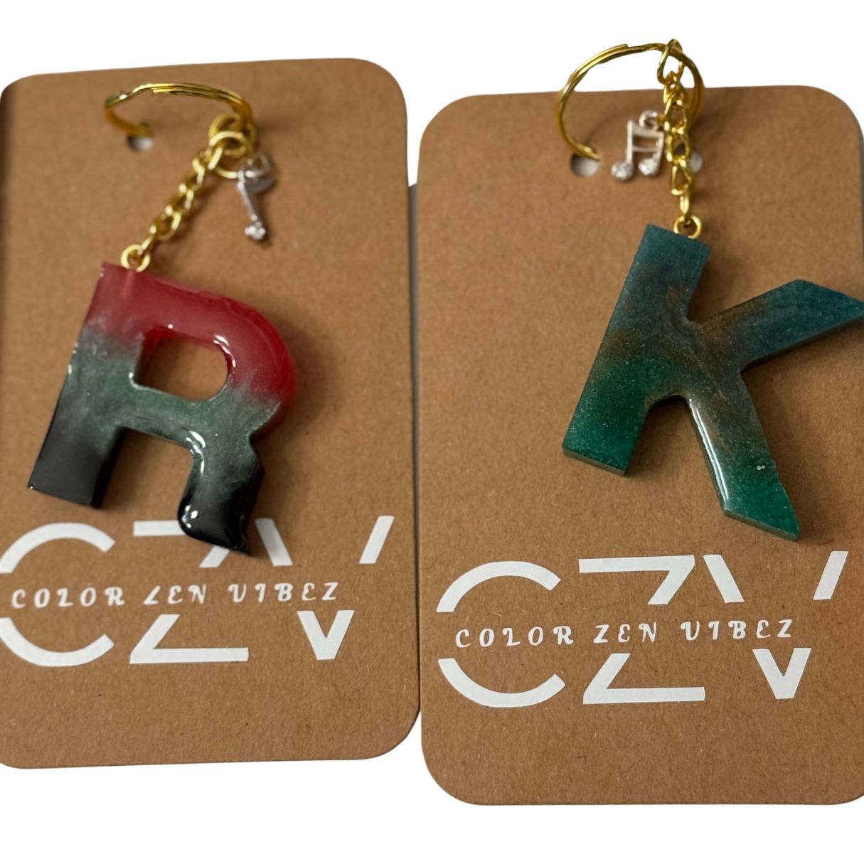 Personalized Handcrafted Resin Letter Keychain