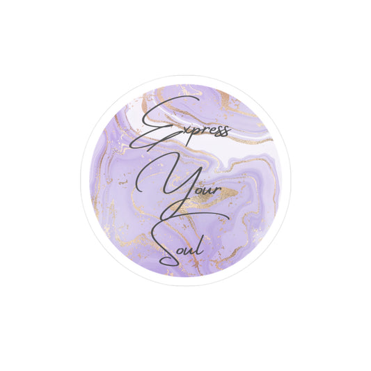 Express Your Soul Kiss-Cut Vinyl Decal - Stylish Purple Marble Design